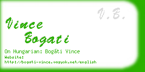 vince bogati business card